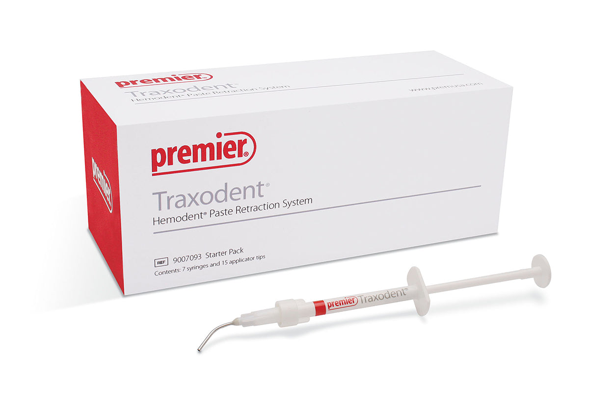 Traxodent Starter Pack Hemodent Retraction Paste 7x0.75 Syringes+15 Tips 7/Pk - Premier Dental