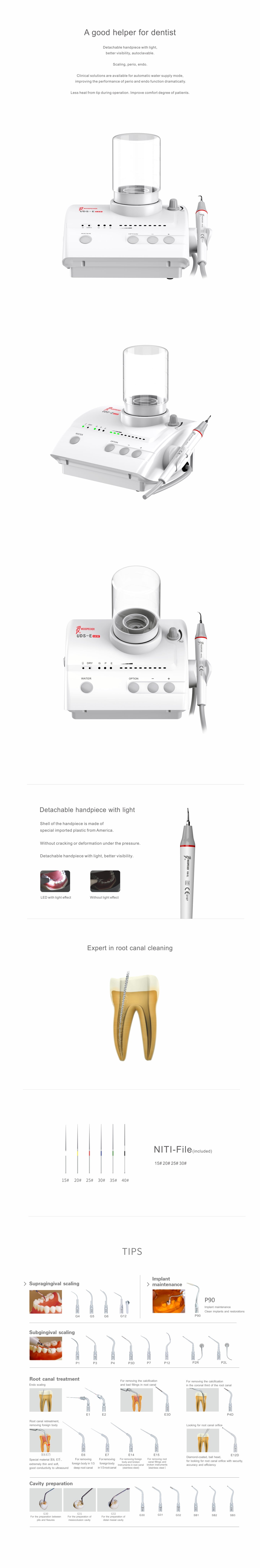 Woodpecker UDS E LED Ultrasonic Scaler – Multi-Function Power with Precision LED Illumination
