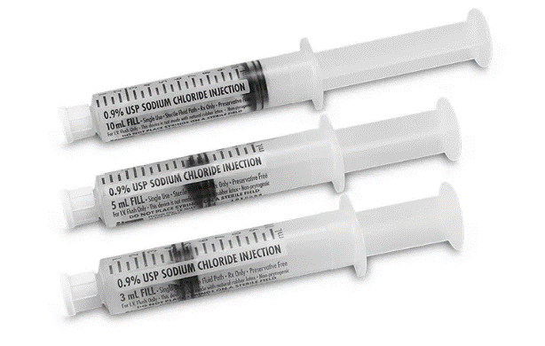 Saline Sodium Chloride 0.9% USP 10mL Pre-Filled Flush Syringe 30/pk