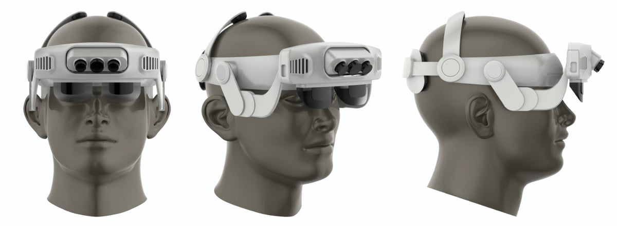 arLoupe G-L3508 head-mounted digital dental loupe front and side view