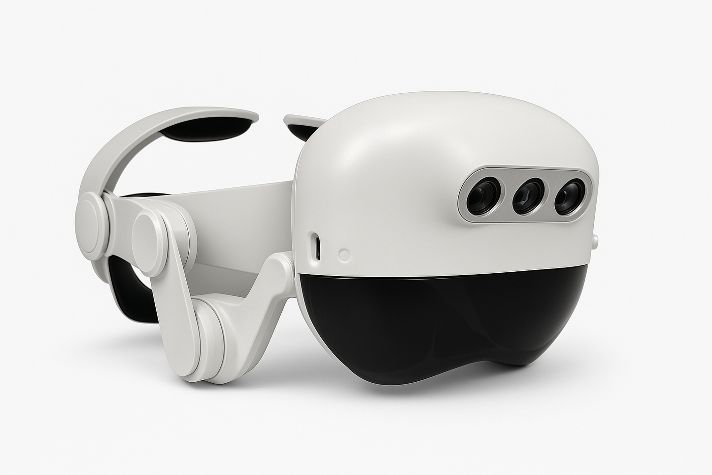 Rear-side view of the ARLoupe 3D Electronic Loupe, highlighting its adjustable ergonomic headband for customized fit and comfort. Featuring a multi-lens optical system, this advanced head-mounted loupe ensures high-precision magnification for dental and surgical applications, enhancing accuracy and reducing strain during procedures.