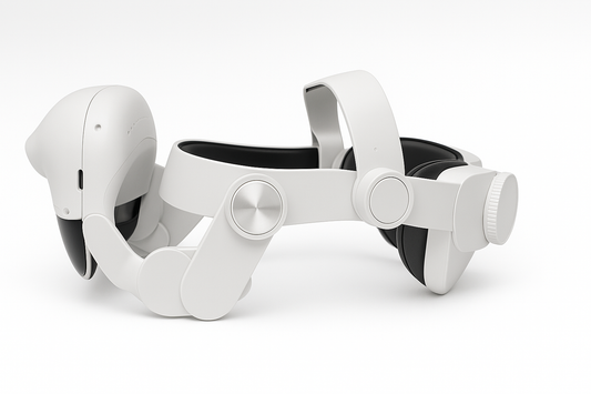 Side view of the ARLoupe 3D Electronic Loupe, showcasing its adjustable ergonomic headband and precision-engineered support system. Designed for optimal comfort and stability, this advanced head-mounted loupe enhances magnification accuracy and reduces fatigue during extended dental and surgical procedures.
