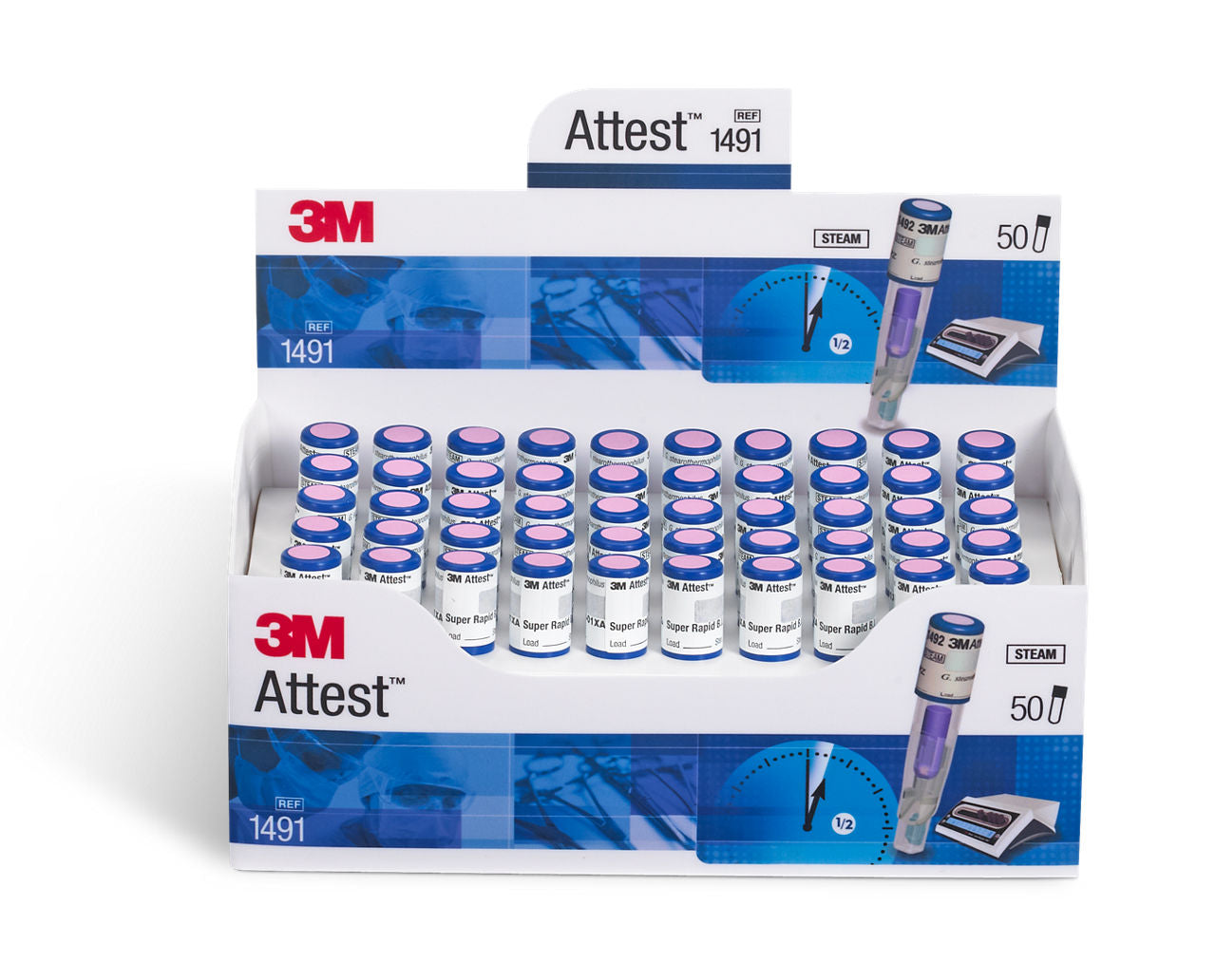 Attest Super Rapid Readout Biological Indicator 24-Minutes #1491 50/box For Gravity Air Cycle