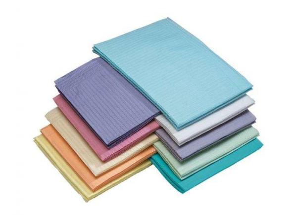 Disposable Dental Patient Bibs 500/Box 2/Ply Tissue+1 Ply Poly - Blue
