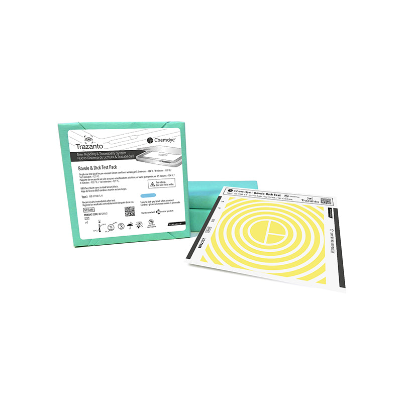 Chemdye Bowie Dick Class 2 Chemical Indicator Test 20/Pack #BD125X/1 Class B Sterilizers