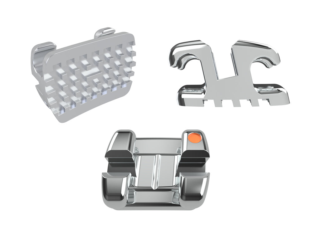 Agility Braces Brackets MBT or Roth 0.22" with Hooks 3's 4's 5's, Mesh Base Kit-G&H USA