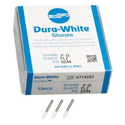 Shofu, Dura White Polishing Stones FG Shank , FL2 , #0244 12/Pk
