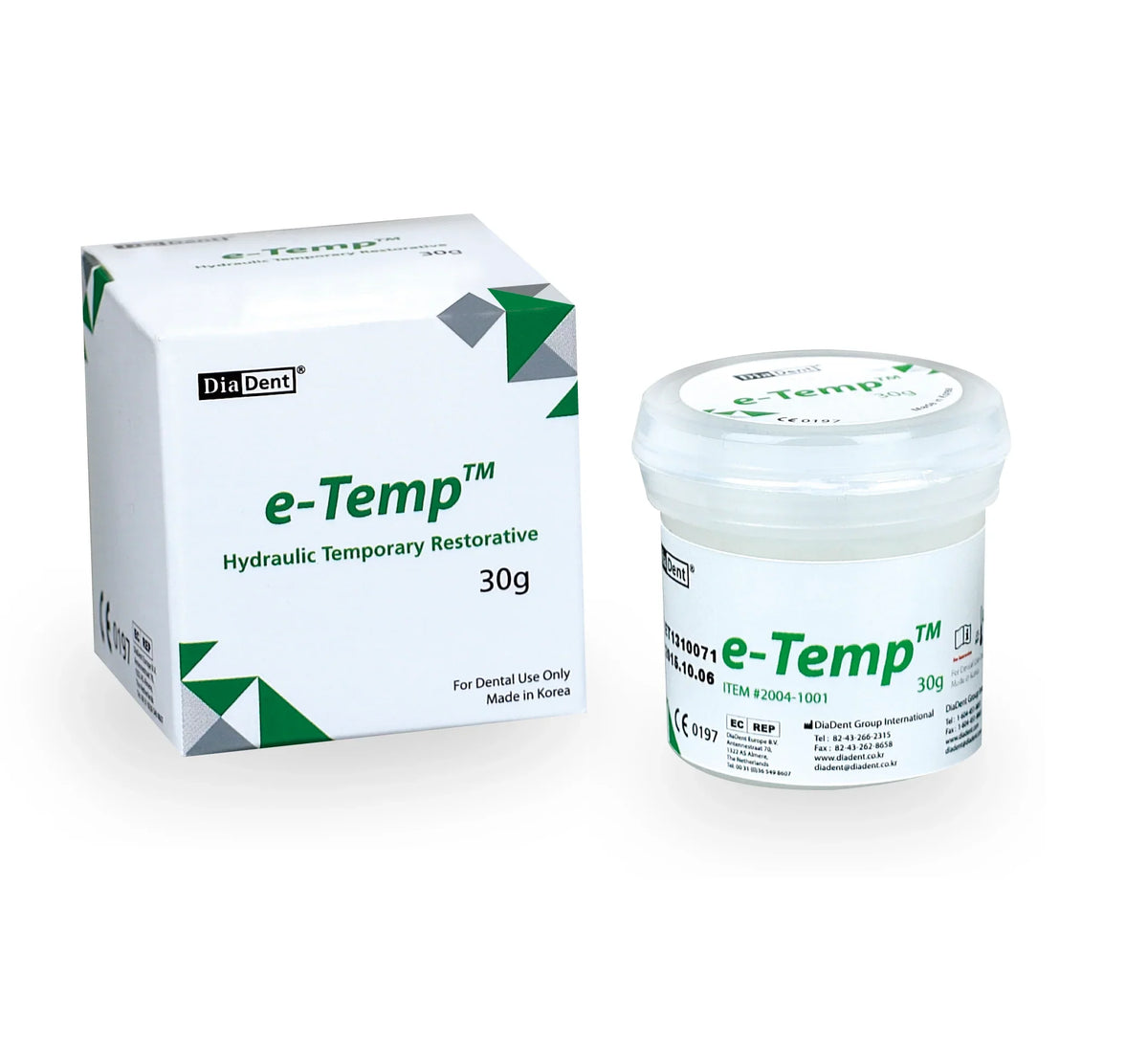 E-Temp 30g White Temporary Filling Material - DiaDent