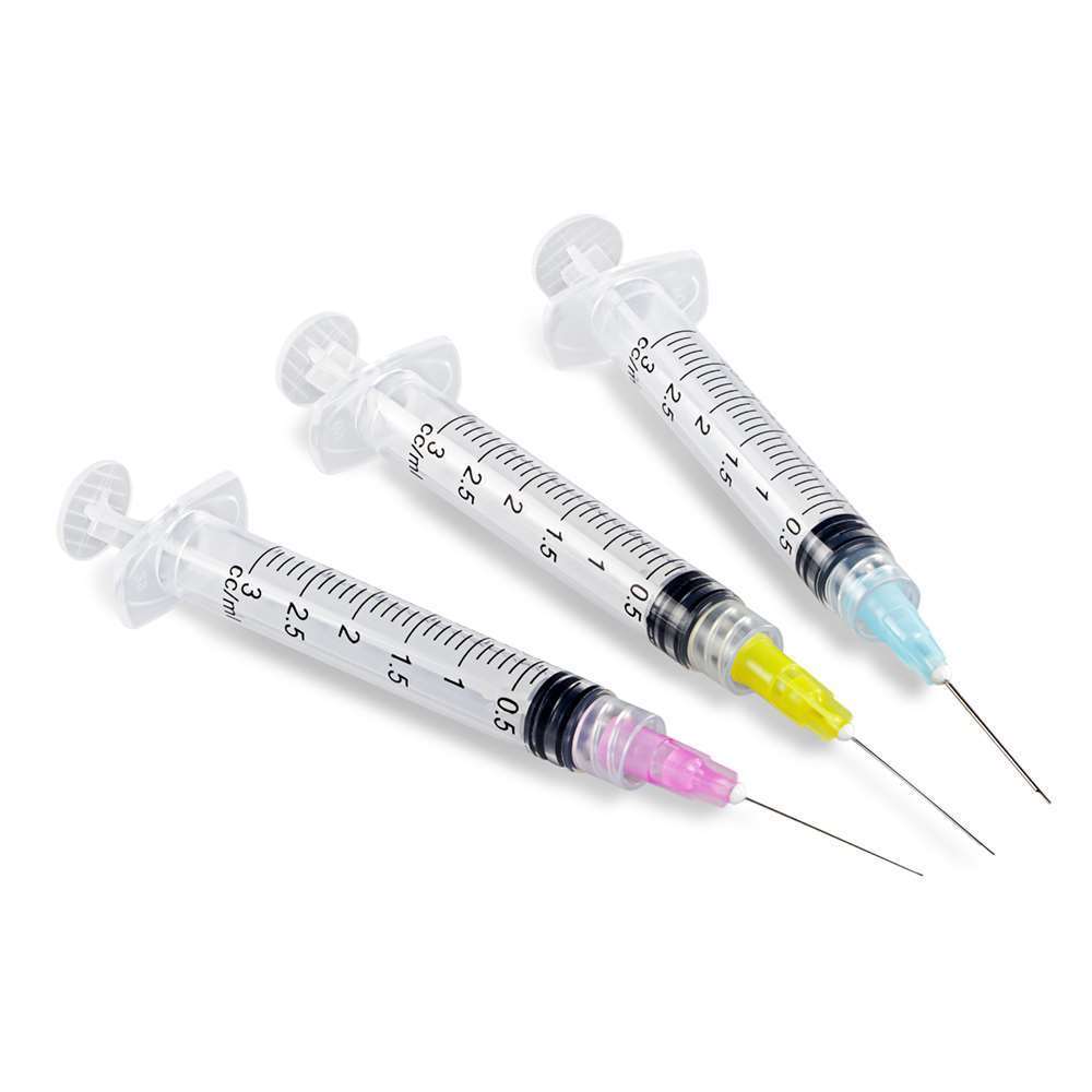 Pre Tipped 3CC Endo Irrigation Syringe+Needles 27G Yellow 100/Box, Monoject Style - 23G Blue 100/Box