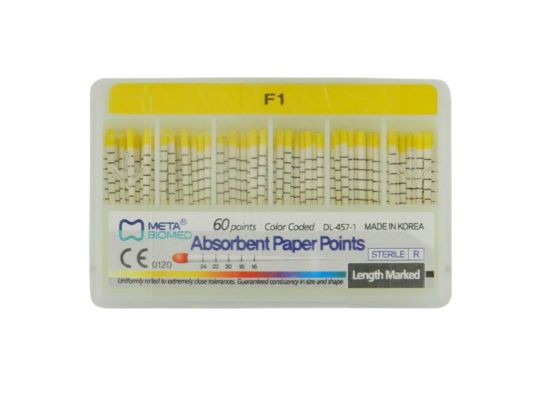 Pro Taper Absorbent Paper Points,60/Pack F1-F2-F3, MetaBiomed - F1 - Meta Biomed
