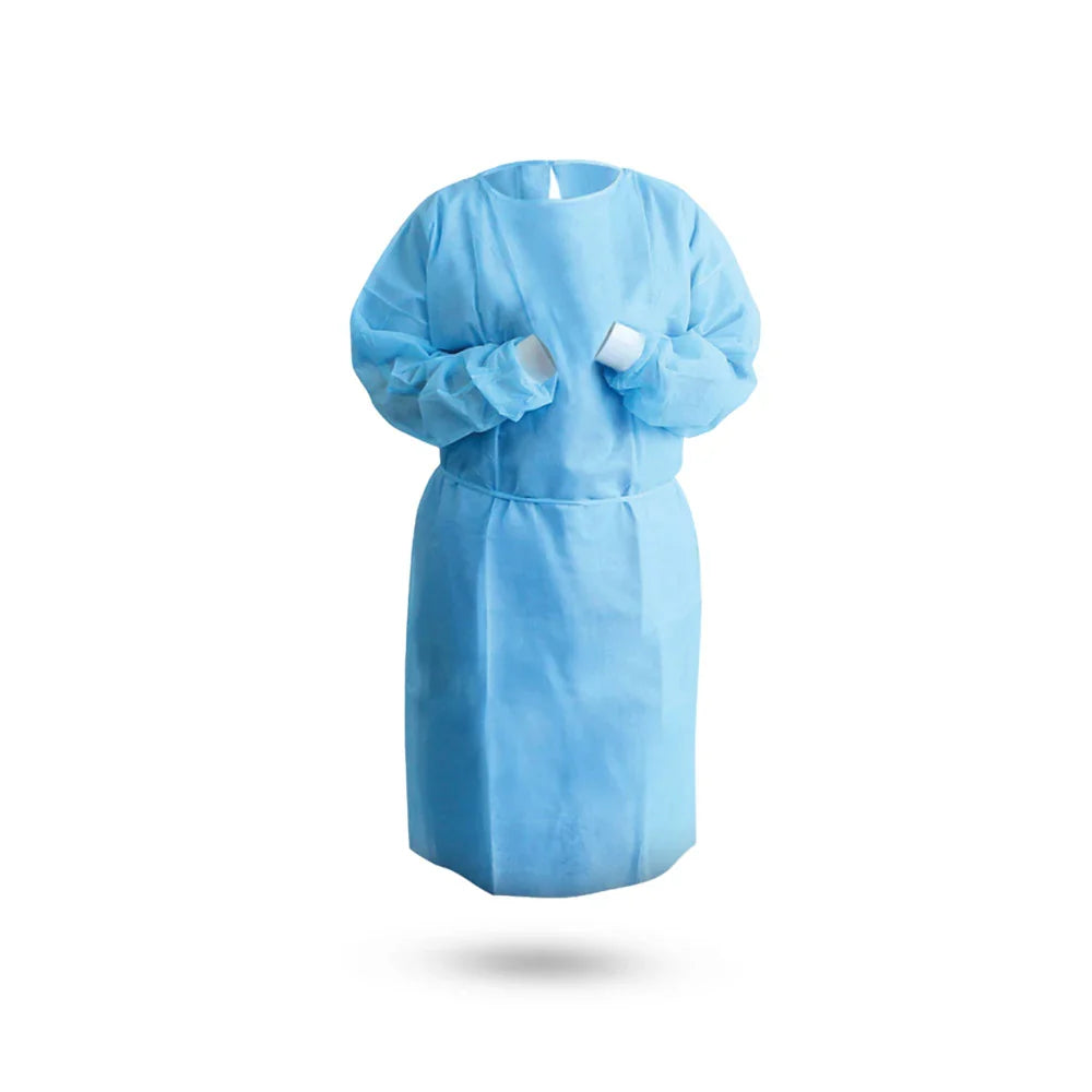 Isolation Gowns Knitted Cuff Blue 10/Pk - 10/Pk
