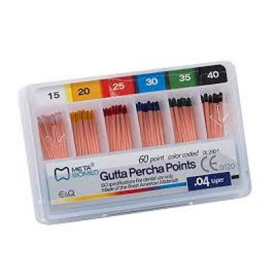 Gutta Percha Points .04 60/Pk MetaBiomed - .04 Asst 15-40 - Meta Biomed