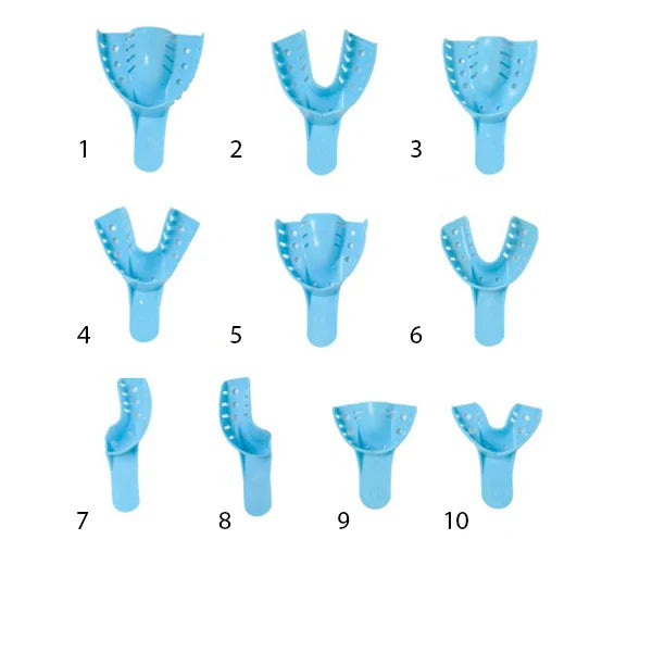 Disposable Perforated Plastic Impression Tray- 12/Bag - #1 Large Upper