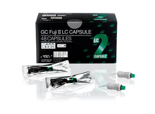 Fuji II LC Shade A2 , Light-Cure Resin Reinforced Glass Ionomer 48 Caps/Pkg #442002 - GC