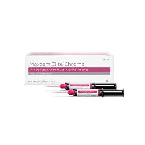 Maxcem Elite Chroma Cement Syringe Refill, 2x5gm , Clear Shade, #36300 - Kerr