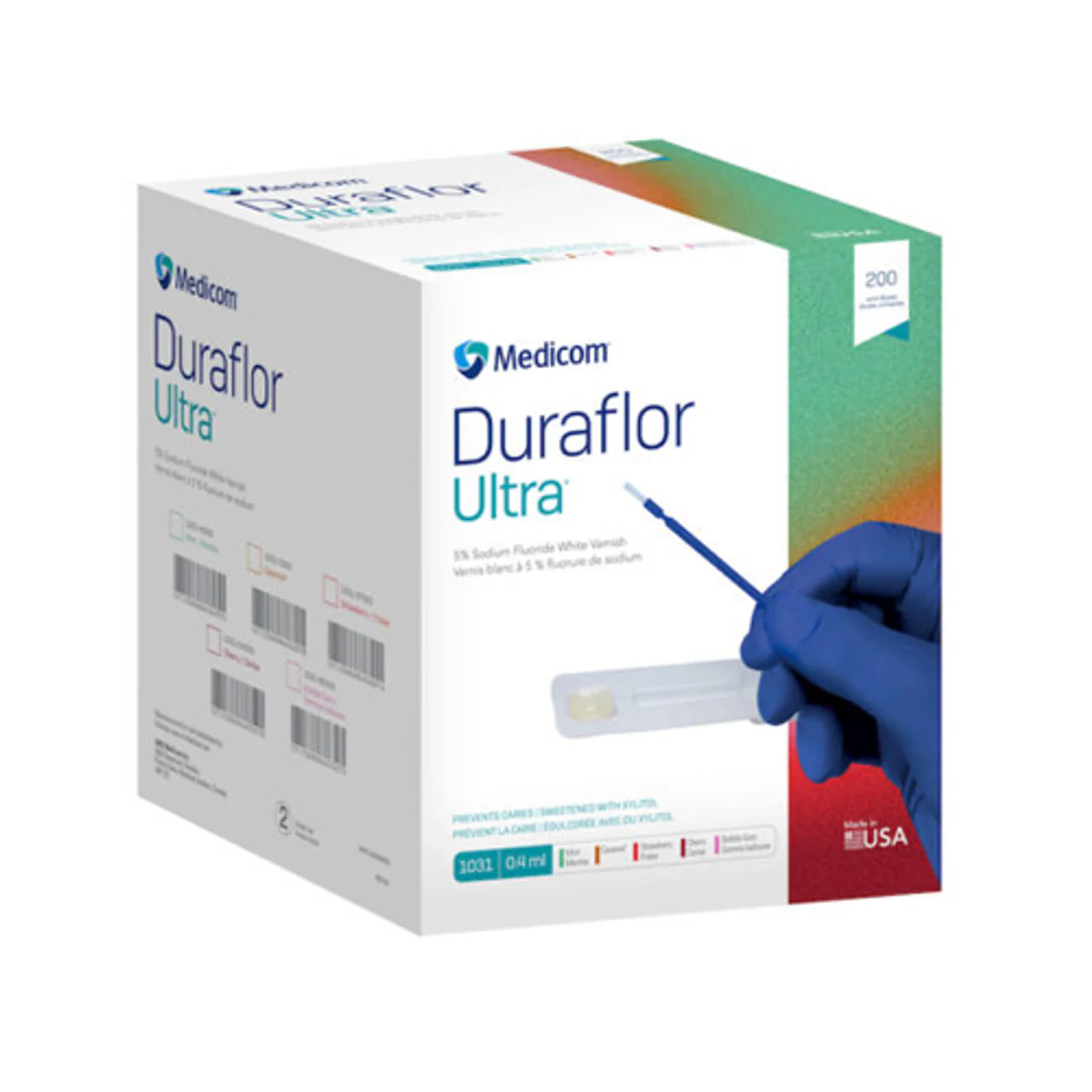 Duraflor Ultra Varnish Bulk Pk 5% Sodium Fluoride BubbleGum 200/Box #1031-BG200