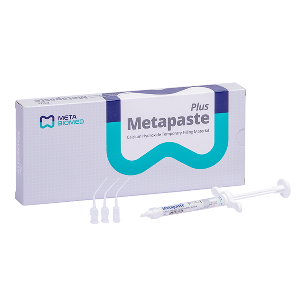 Metapaste Plus ,calcium hydroxide with barium sulfate 2.2 g Syringe, 10 Disposable Tips - Meta Biomed