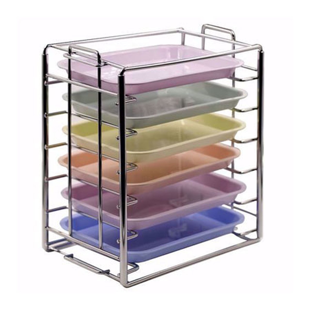 Tray & Lid Organizer Rack Stackable , Capcity:8 Trays #B