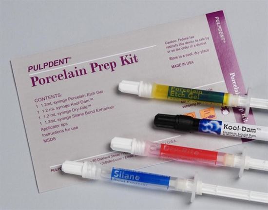 Pulpdent Porcelain Prep Kit (Silane-Etch-Kool Dam,Dry Rite) #PPK Porcelain Etch