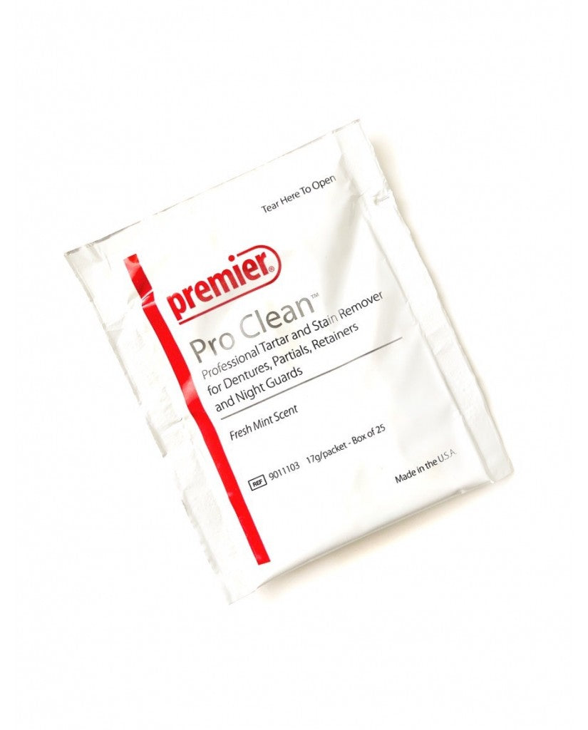 Premier-Pro Clean Denture Cleaner 25/Box(PreClean) Stain Remover Nightguard-Retainer Cleaner #9011103 - Premier Dental
