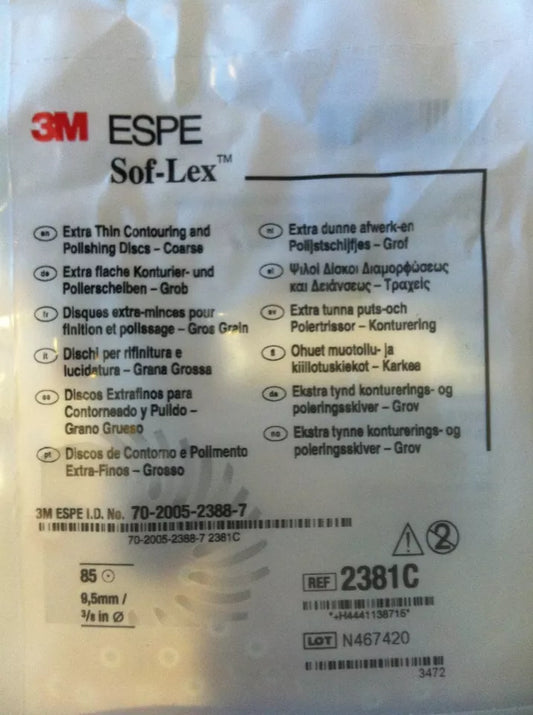 3M-Sof-Lex Contouring Finishing& Polishing Refill Discs(SofLex) 85/Bag 2381-2382 - 2381M
