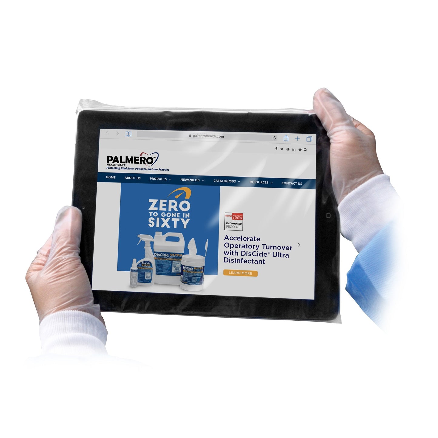 IPad Or Tablet Barrier Sleeves w Adhesive Strip 8"x11 1/2", 100/Pk - Palmero Healthcare
