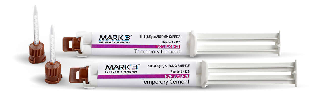 Luting Temporary Cement NE Automix Syringe 5ml. 2/Pk+20 /Mixing Tips - MARK3