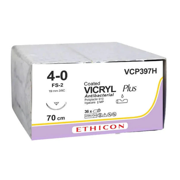 Vicryl Sutures Braided 4-0 FS2 27" Violet J397H 36/bx VCP397H