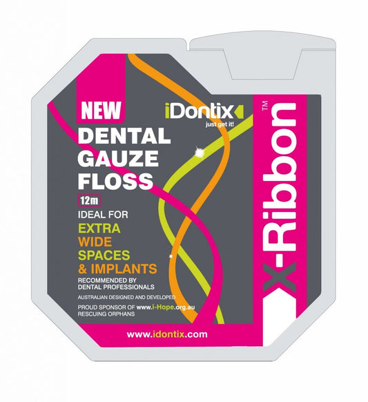 IDontix X-Ribbon Dental Gauze Floss, 12m/Roll