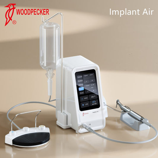 Woodpecker Implant Air dental implant motor with foot pedal, motor handpiece and 20:1 LED contra-angle