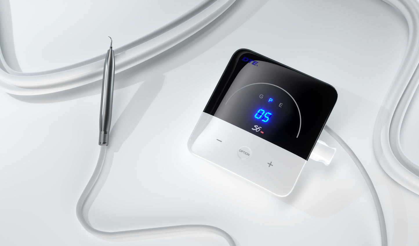 Woodpecker S6 LED ultrasonic scaler – high-performance dental scaler with autoclavable handpiece for effective tartar removal, periodontal cleaning, and endodontic treatments in modern dental clinics.