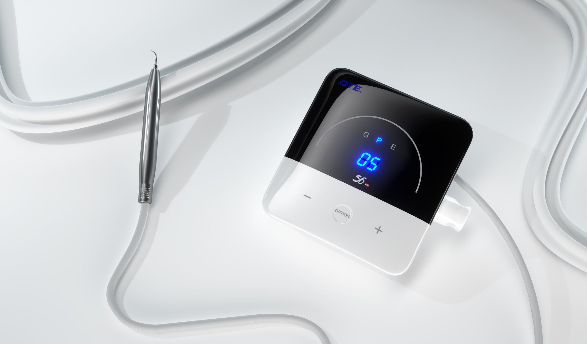 Woodpecker S6 LED ultrasonic scaler – high-performance dental scaler with autoclavable handpiece for effective tartar removal, periodontal cleaning, and endodontic treatments in modern dental clinics.