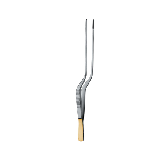 Cushing Taylor Bayonet Dressing Forcep, Serrated, Tungsten Carbide, 18CM - HiTeck Medical Instruments