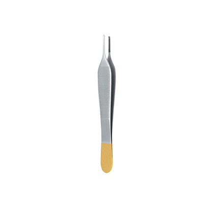 Standard Adson Forcep, Serrated, 1x2 Teeth, Tungsten Carbide, With tying platform, 12CM - HiTeck Medical Instruments