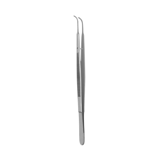Gerald Tissue Forcep, 1x2 Teeth, Curved, 18CM - HiTeck Medical Instruments