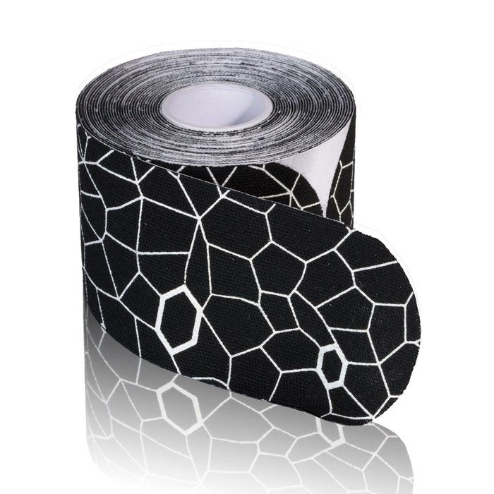 THERABAND Kinesiology Tape - 20 Precut Strip Roll, Black/White
