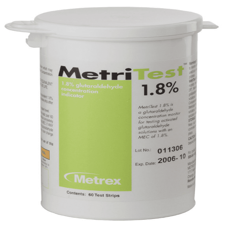 Metrex MetriTest™ Strips 1.8%, 60 Strips/Bottle, 2 Bottles/Pack | MET-10-304