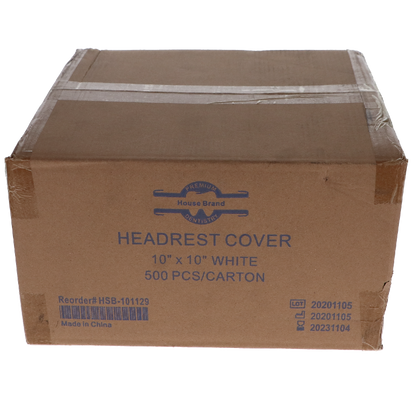 HSB - Headrest Cover Paper/Poly 10x10 White 500/Cs
