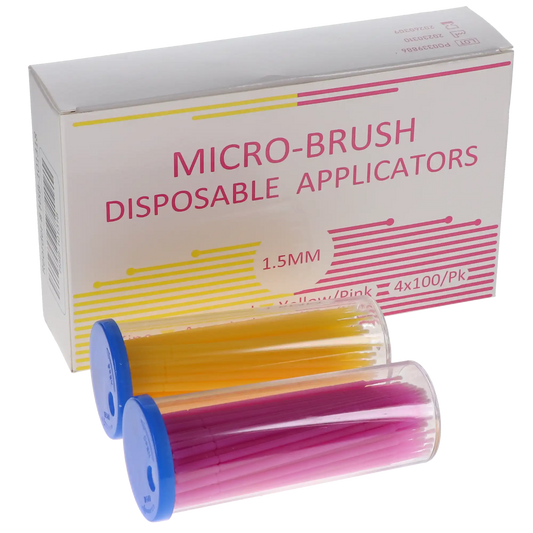HSB-Micro-Brush Disposable Applicators, Fine, Assorted, Yellow/Pink, 4 x 100/Pk, HSB-101318