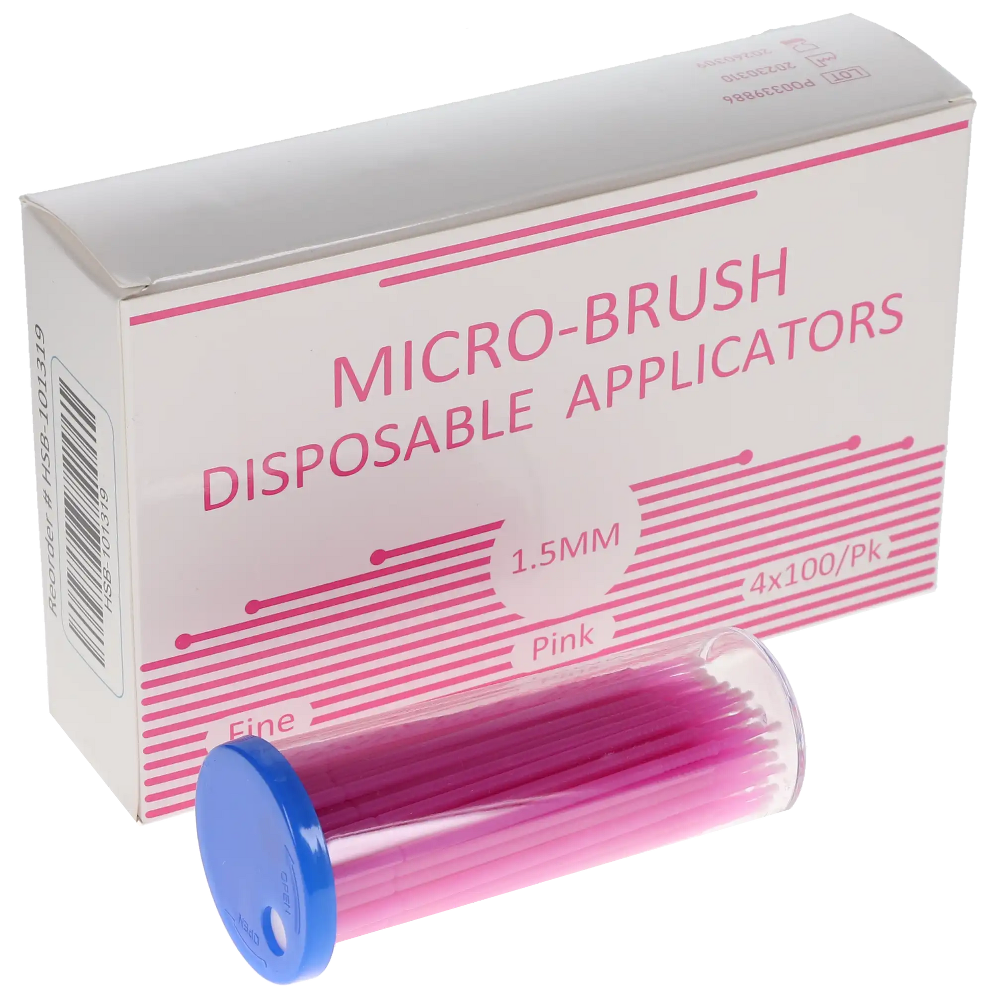 HSB-Micro-Brush Disposable Applicators, Fine, Pink, 4 x 100/Pk, HSB-101319