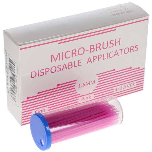 HSB-Micro-Brush Disposable Applicators, Fine, Pink, 4 x 100/Pk, HSB-101319
