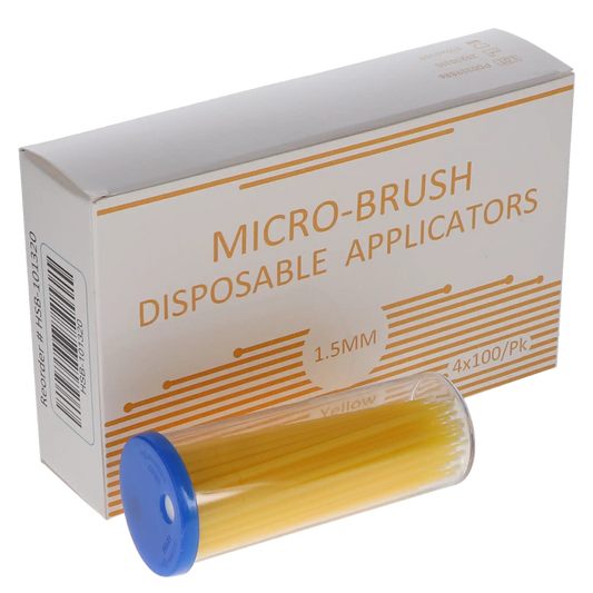 HSB - Micro-Brush Disposable Applicators, Fine, Yellow, 4 x 100/Pk, HSB-101320