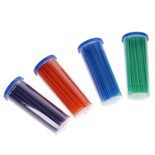 HSB-Micro-Brush Disposable Applicators, Regular, Assorted, Blue/Geen/Orange/Purple, 4 x 100/Pk - HSB-101322