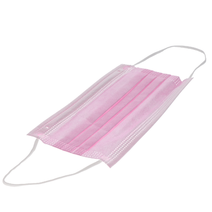 HSB - Earloop 3-PLY Masks 50/Bx ASTM Level 1 Pink, 10bx/cs