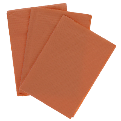 HSB - Disposable Bibs, 2+1 Ply, 13" x 18", Peach, 500/Pk