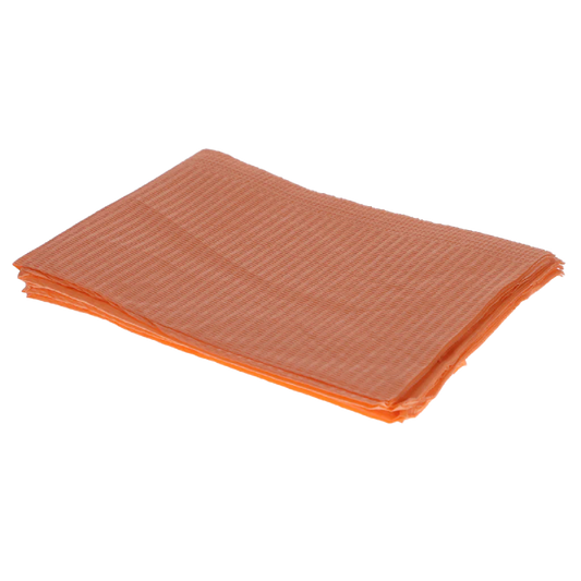 HSB - Disposable Bibs, 2+1 Ply, 13" x 18", Peach, 500/Pk