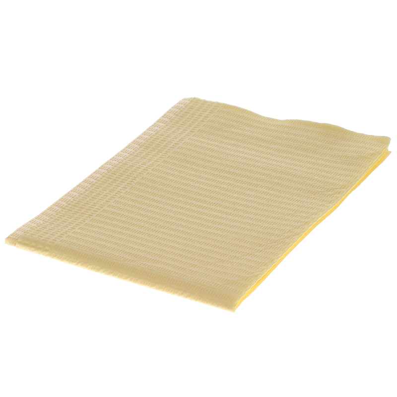 HSB - Disposable Bibs, 2+1 Ply, 13" x 18", Yellow, 500/Pk