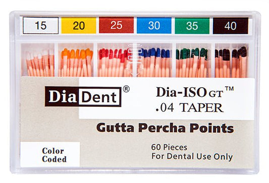 Dia-ISO GT™ Gutta Percha Points – 0.04 Taper, Slide Package 60/Box, Size # 25