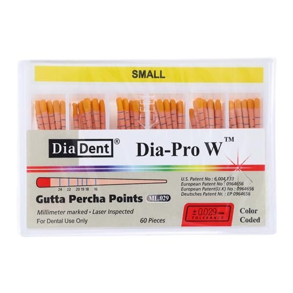Dia-PRO W Gutta Percha - Spill Proof 60 pts/box, Large