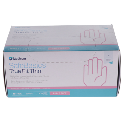 Medicom: SafeBaSicS TrueFit Pink PF Nitrile 300/Box - Small Gloves - 1186-B